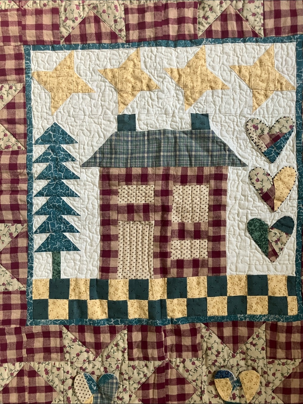 Country Patchwork Quilt 30” x 30” Square Tablecloth Centerpiece or Display - Picture 3 of 9